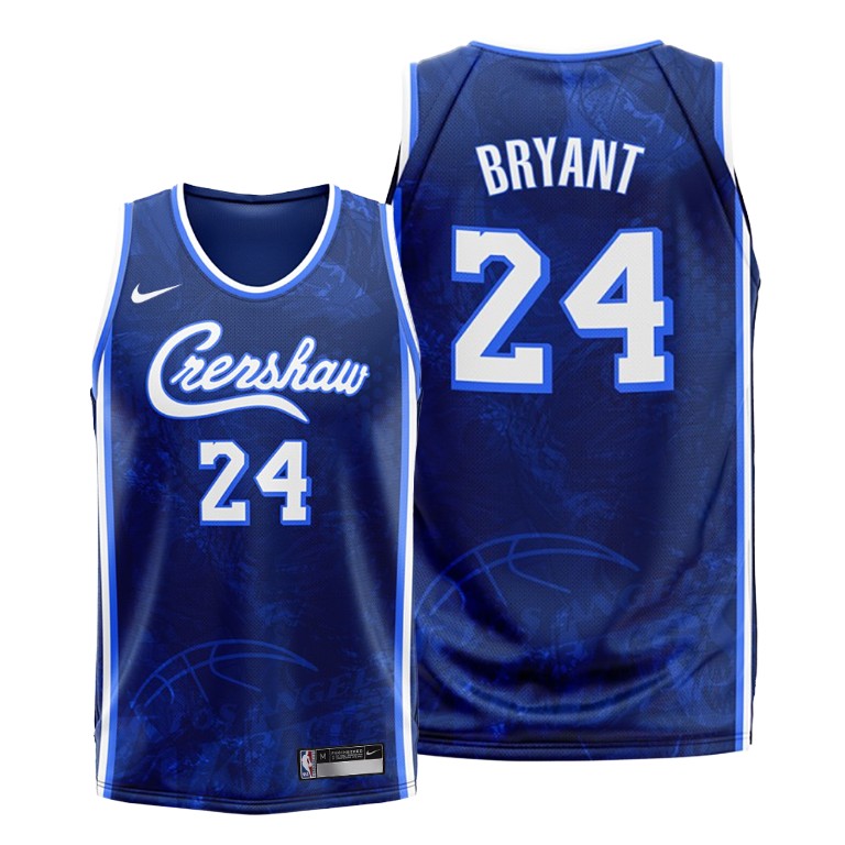 Men's Los Angeles Lakers Kobe Bryant #24 NBA 2020 Crenshaw Fashion Edition Blue Basketball Jersey XNZ7483SI